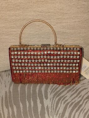 Kayla+Ava  Red Crystal Evening Clutch NWT